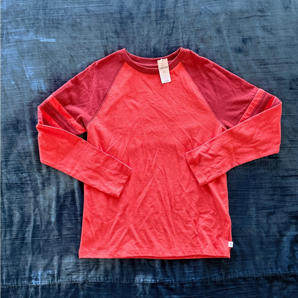 NWT GAP Kids Two-Tone Red Long Sleeve Tee